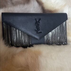 YSL Le Sept Chain Fringe Clutch
